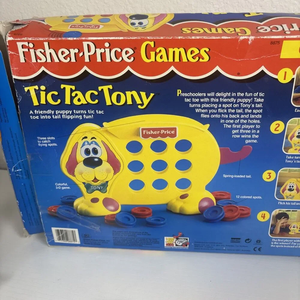Vintage 1994 Tic Tac Tony Fisher Price Games Preschool Complete 12 Tokens